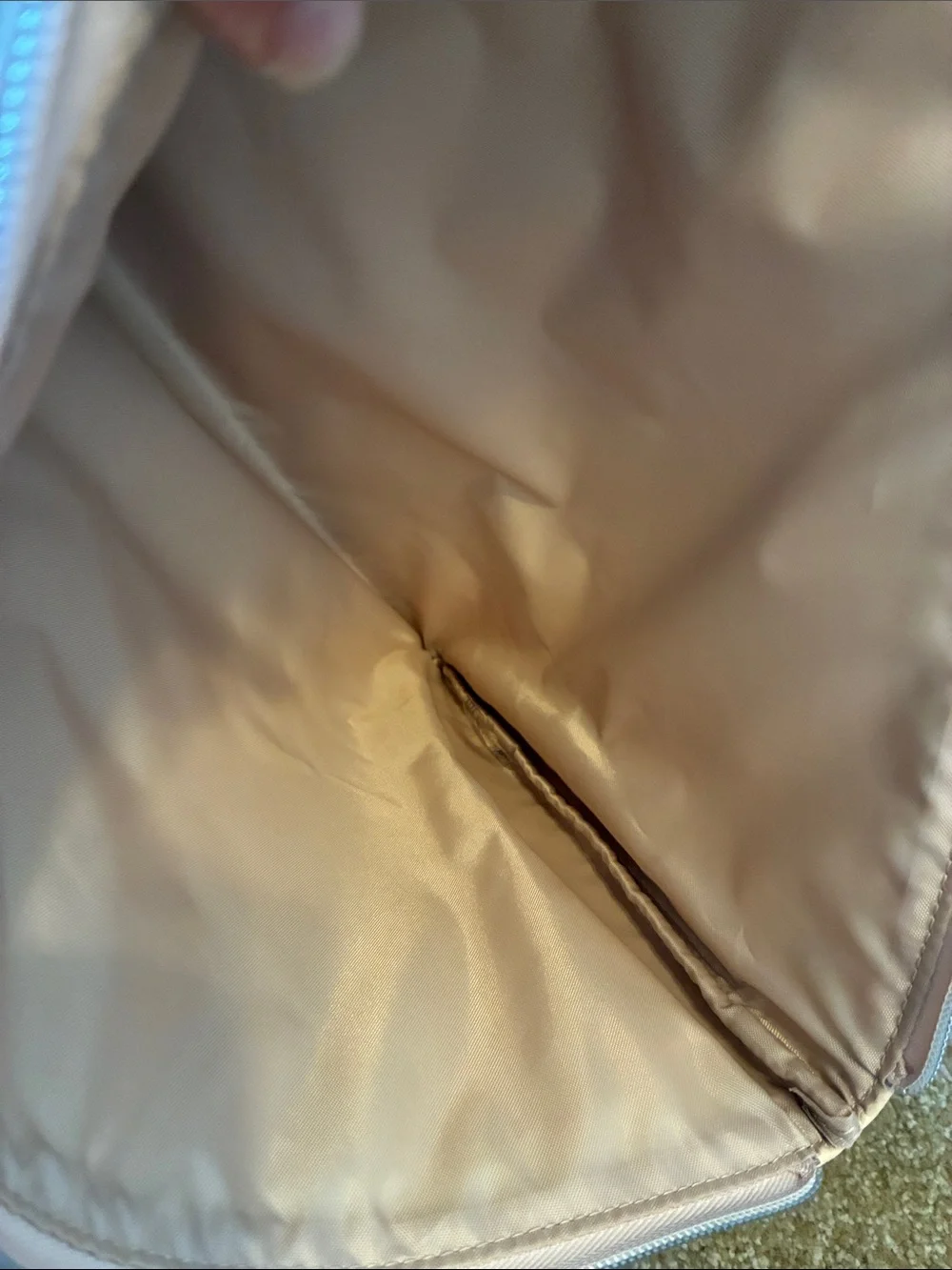BÉIS Beige Faux Leather Laptop Sleeve Pouch with Removable Crossbody Strap
